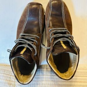 Perry Ellis America Men’s Size 12 Brown Leather Casual Shoes Style 150920 LaceUp